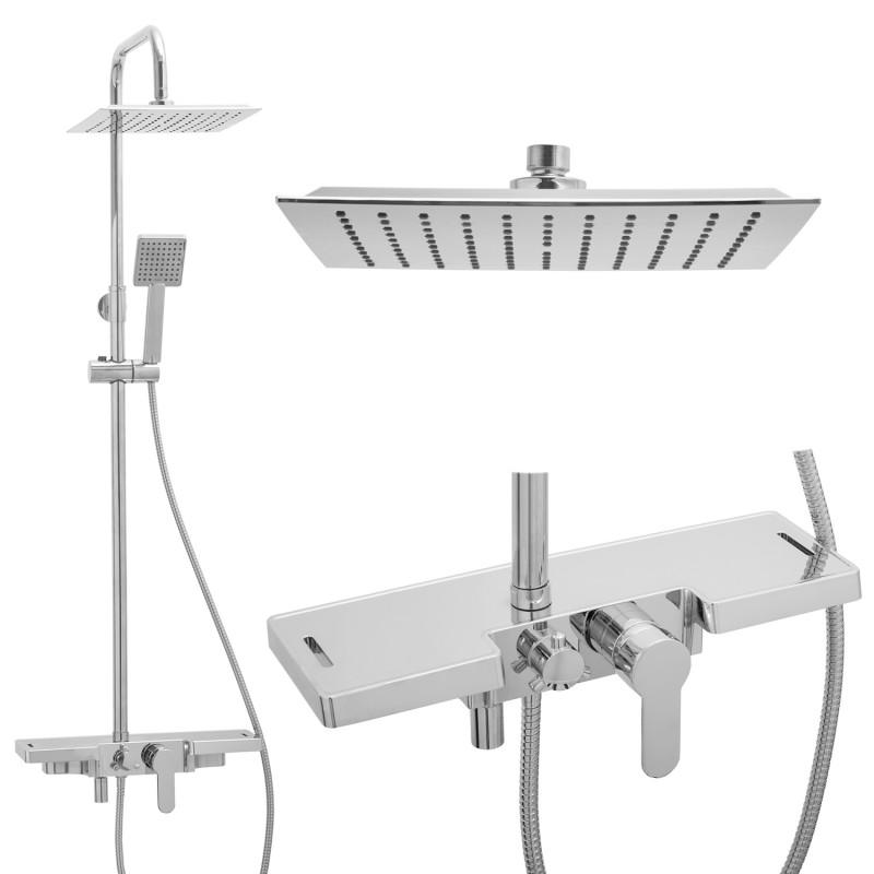 Bateria prysznicowa natryskowa panel slim kwadrat z deszczownicą 25 cm - Yoka